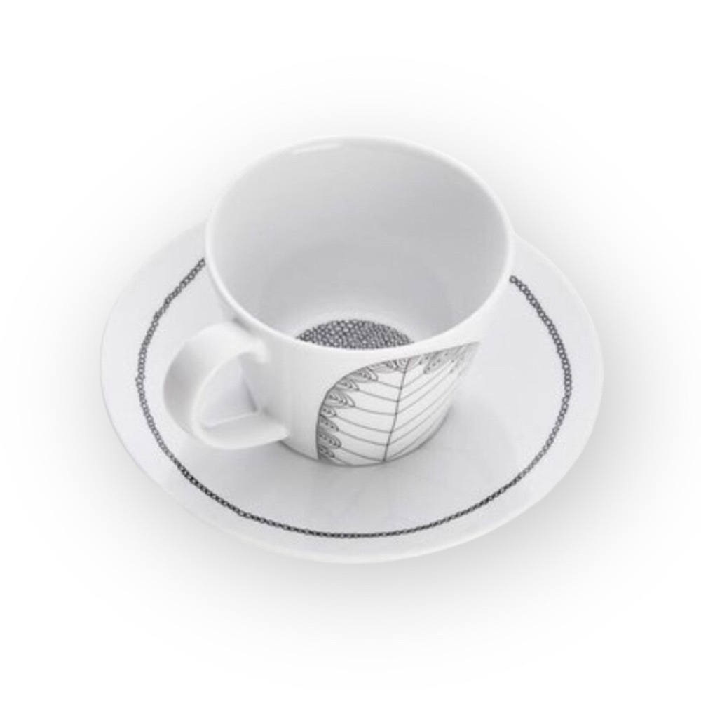 VHTF: new Crate & Barrel x Julia Rothman 𖧷 Leif Cup + Saucer 𖧷 Leaf Pattern - Picture 3 of 16